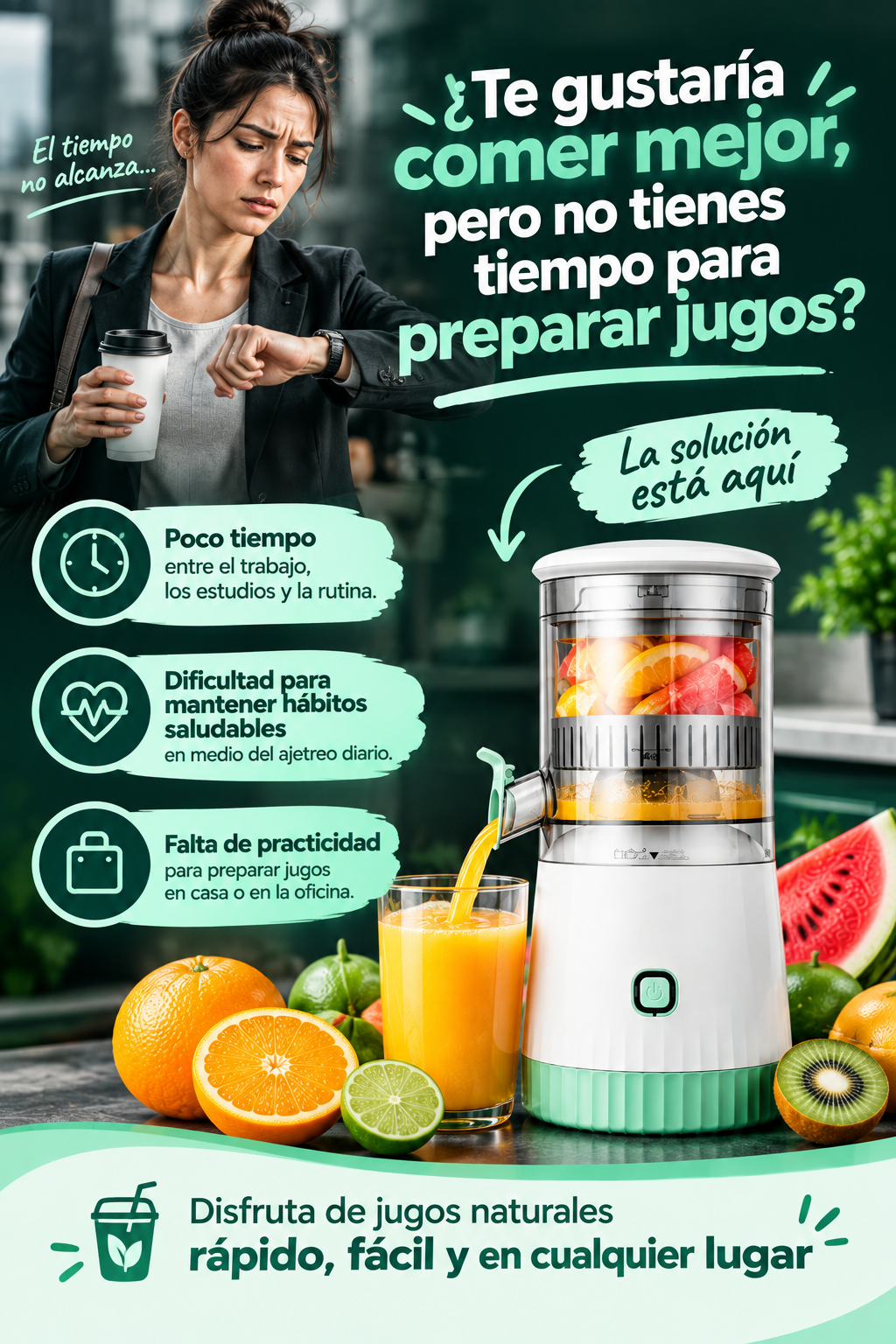 ¡PROMO! Mini Exprimidor de frutas Eléctrico Recargable